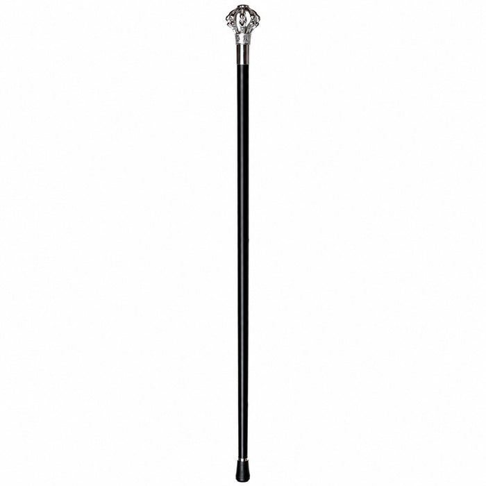 Gehstock aus Metall | Silberne Krone - 93 cm