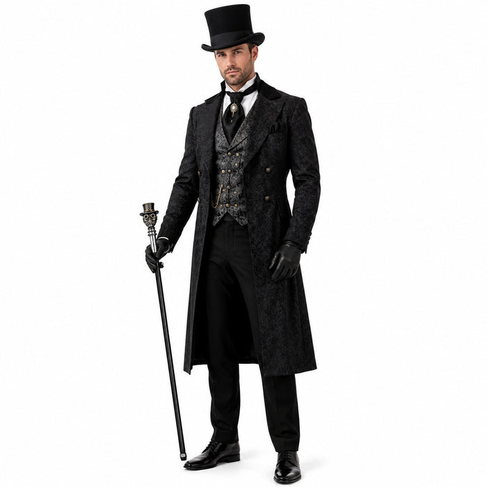 Gehstock aus Metall "Steampunk" | Schwarz Silber
