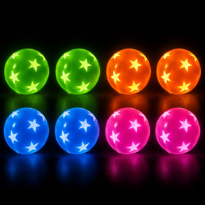 8 "Glow in the Dark" Bälle | Verschiedene Farben