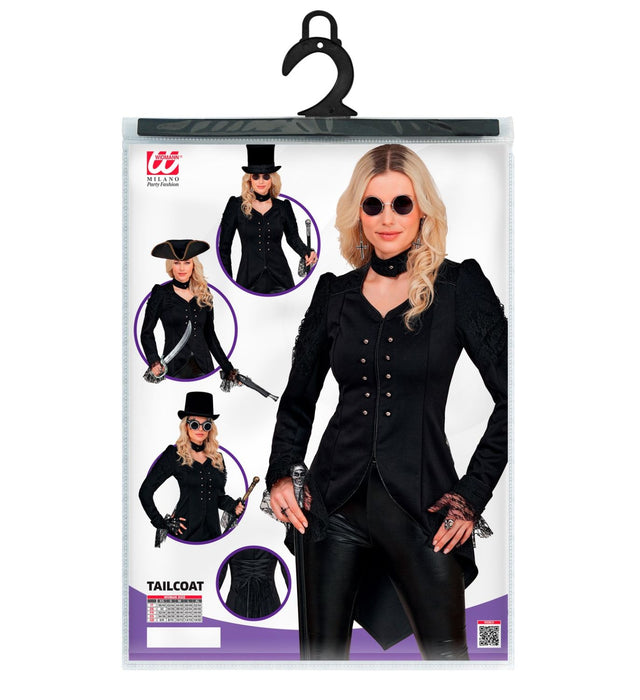 Gothic Frack für Damen | Schwarz