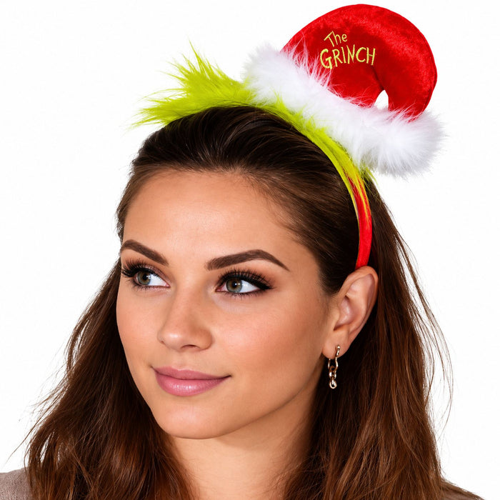"The Grinch" Haarreif mit Weihnachtsmütze | Rot Grün