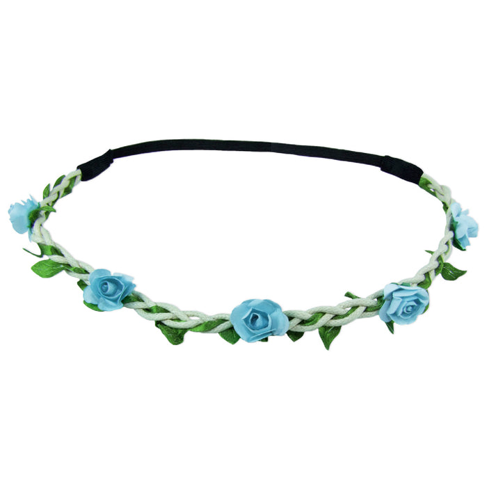 Blumen Haarband "Bella" mit kleinen Rosen | Hellblau
