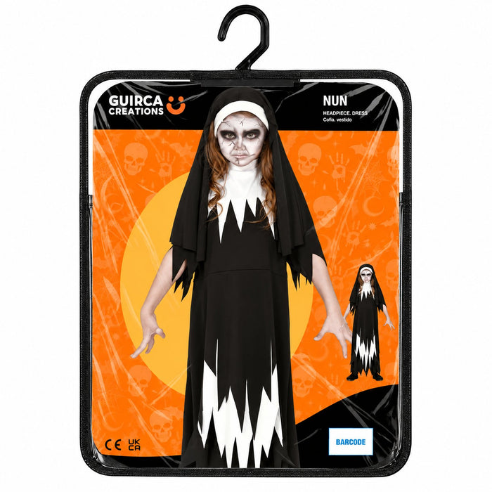 Horror Nonne Kostüm für Mädchen | Kleid und Haube