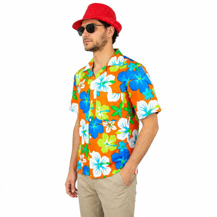 Hawaii Hemd "Hibiskus" | Orange