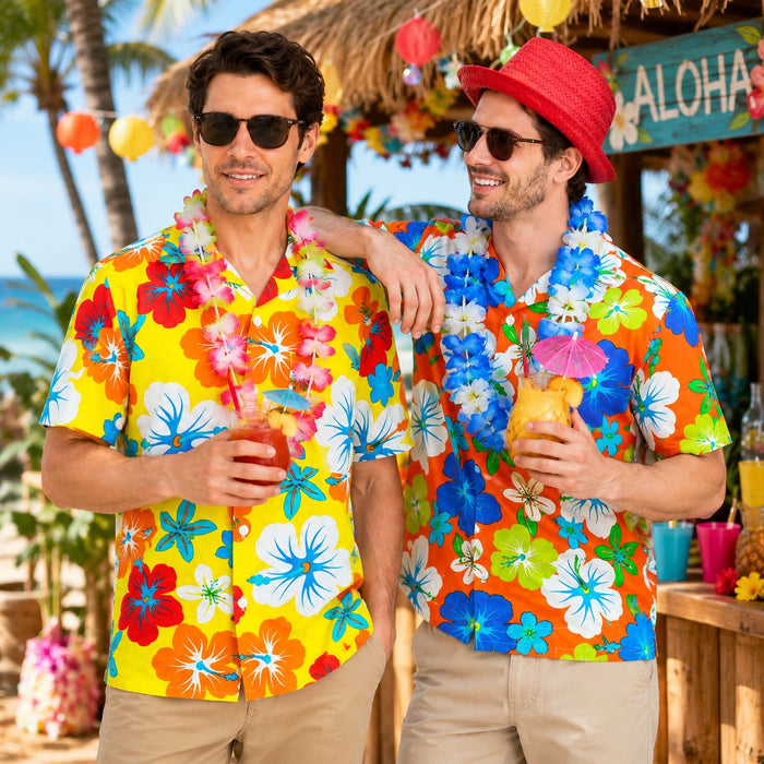 Hawaii Hemd "Hibiskus" | Orange