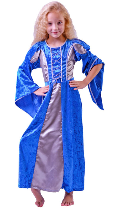 Burgfräulein Prinzessin Helena für Mädchen - Blau Silber