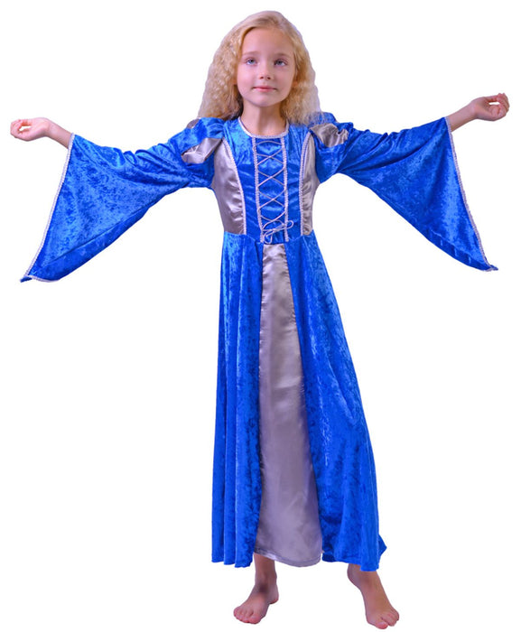 Burgfräulein Prinzessin Helena für Mädchen - Blau Silber