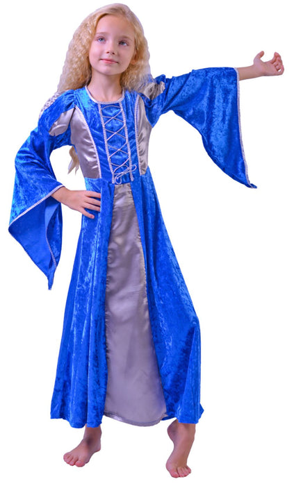 Burgfräulein Prinzessin Helena für Mädchen - Blau Silber