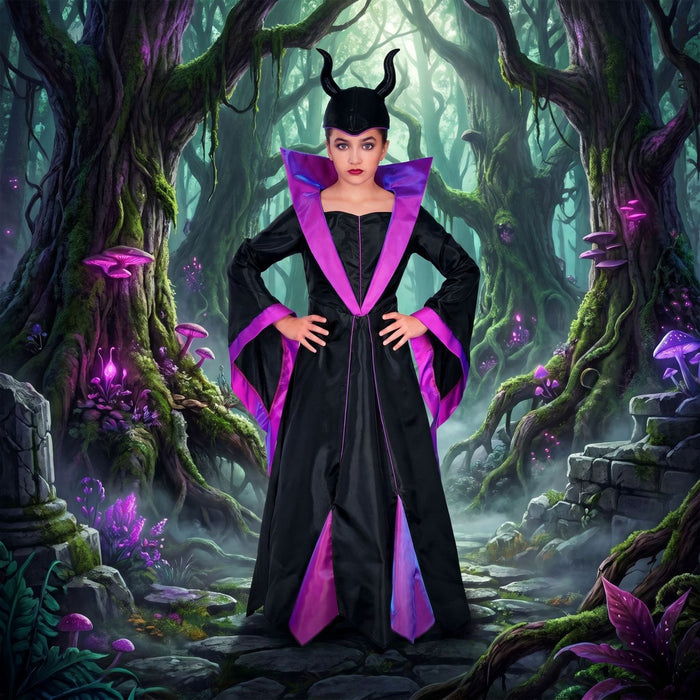 Dunkle Fee "Malefizia" Kostüm für Mädchen | 2-tlg.