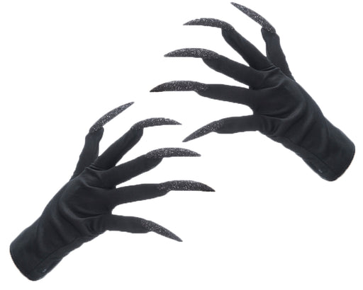 handschuhe mit fingernägel Handschuhe "Hexenfingernägel" | Glitzer Schwarz