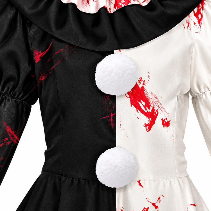 Terror Clownin "Harlekin" Kostüm für Mädchen | Kleid