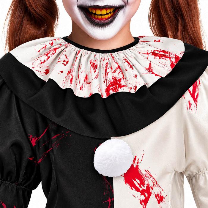 Terror Clownin "Harlekin" Kostüm für Mädchen | Kleid