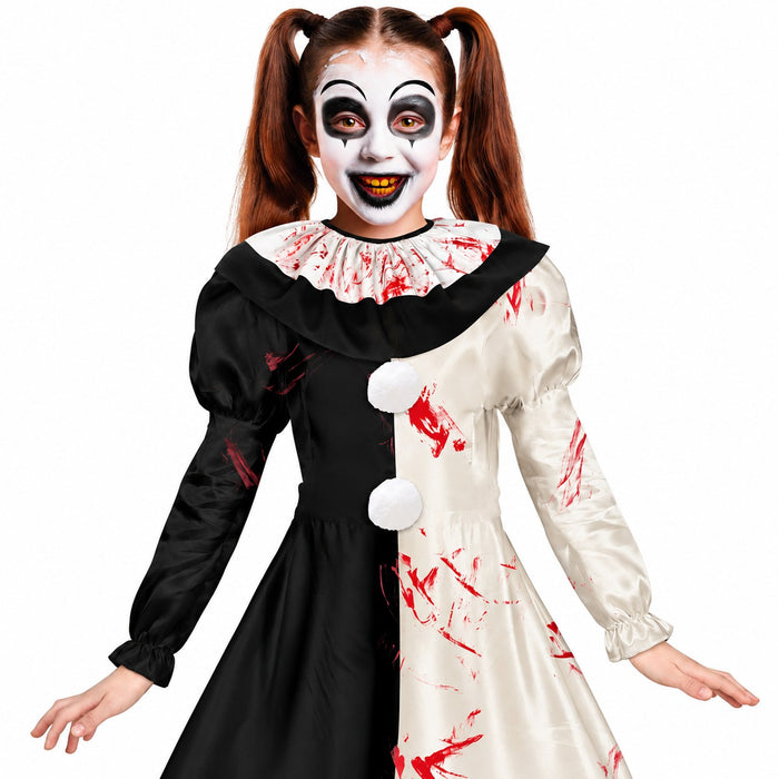 Terror Clownin "Harlekin" Kostüm für Mädchen | Kleid