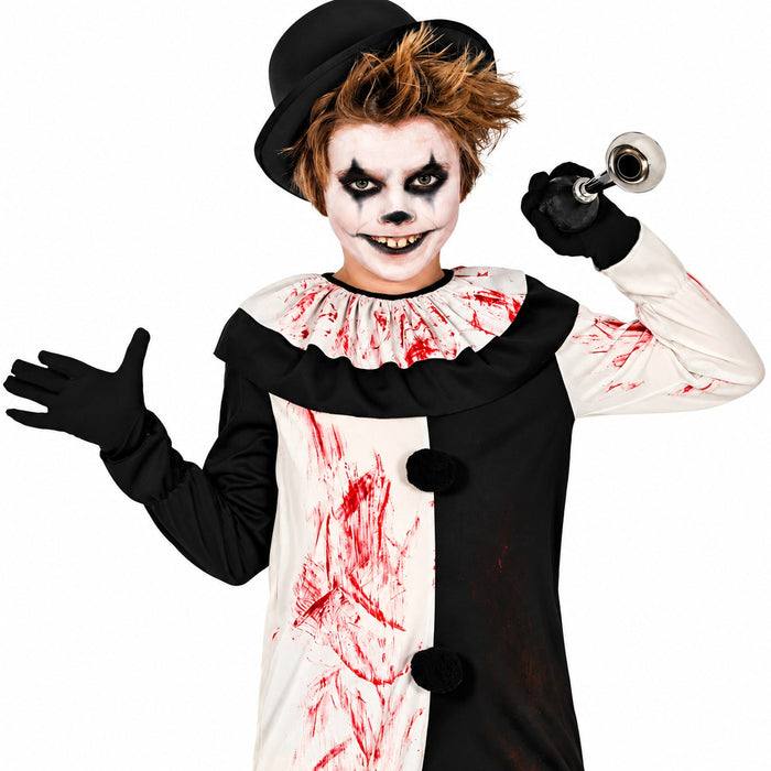 Terror Clown "Harlekin" Kostüm für Kinder | Einteiler