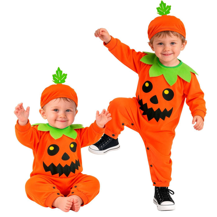 "Kleiner Kürbis" Kostüm für Babys | Overall und Mütze | Orange