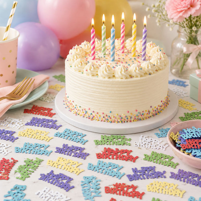 Konfetti "Happy Birthday" 14g | Metallisch Bunt