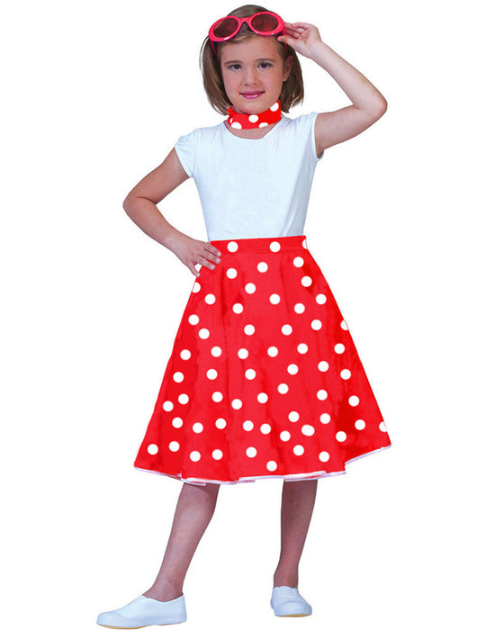 Tellerrock mit Halstuch für Kinder | Minnie Maus - Rot Weiß