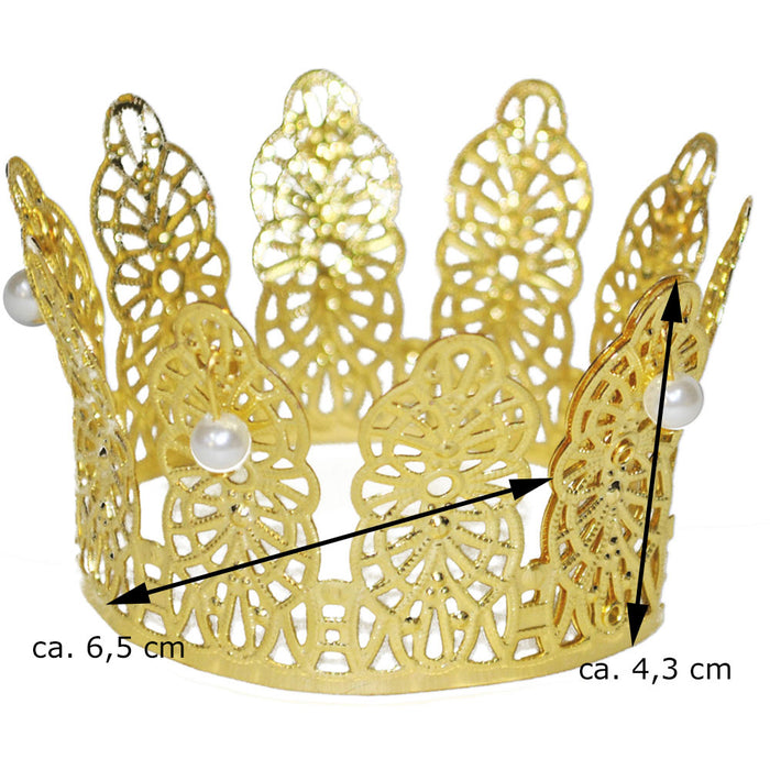 Prinzessin Krone "Goldmarie" mit Perlen | Gold