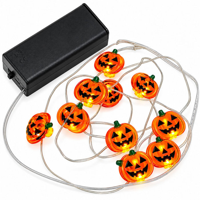 "Kürbis" Lichterkette 120 cm | Halloween Dekoration