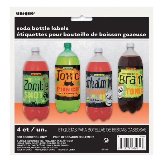 Labels für Sodaflaschen Monsterlabor 4Stk.