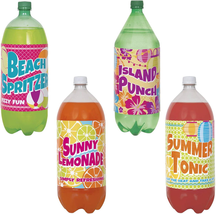 Labels für Sodaflaschen SUMMER 4Stk.