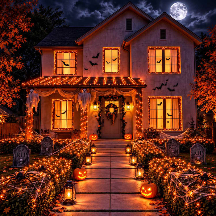 Lichterkette "Orange" 200 LED 20 m | Halloween Dekoration