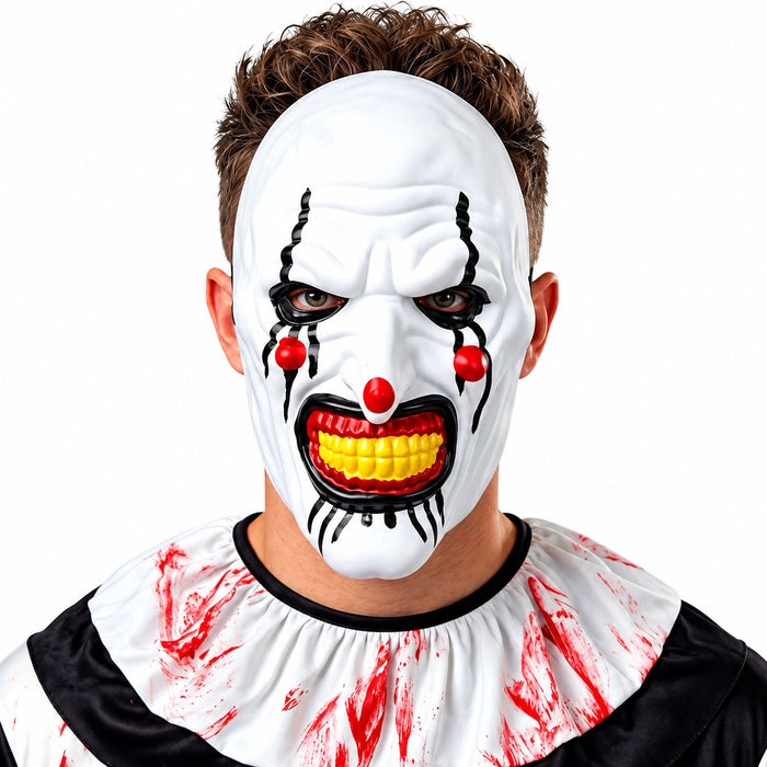 Halloween Maske „Mörder Clown“ | Weiß