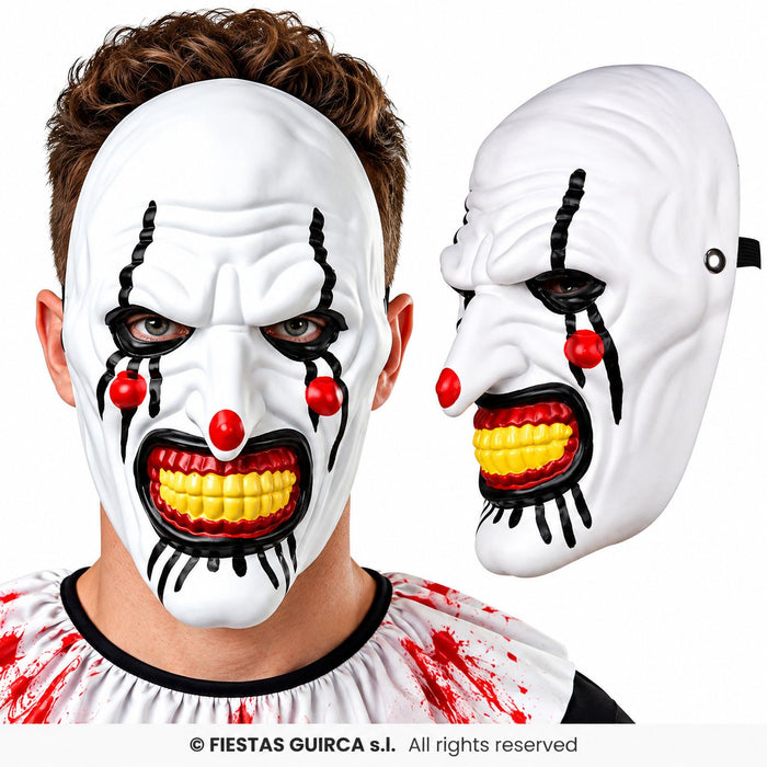 Halloween Maske „Mörder Clown“ | Weiß