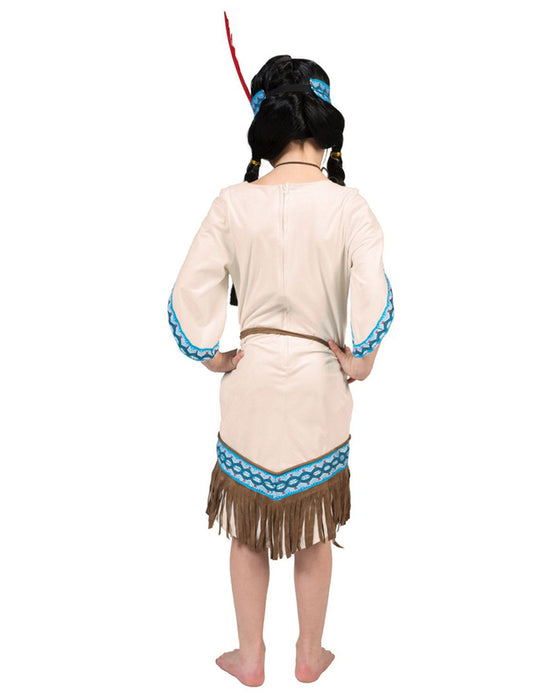 Indianerin "Thundering Teepee" Kostüm für Kinder | Beige Blau
