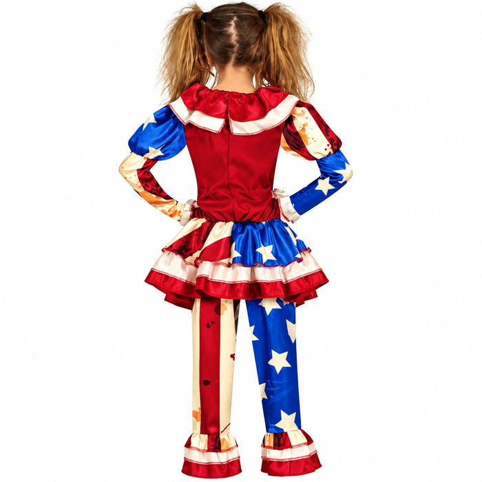 Horror Clownin "Patriot" Kostüm für Mädchen | 2-tlg.