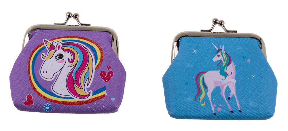 Geldbörse "Einhorn" 9 x 8 cm | farbig sortiert - 1Stk.