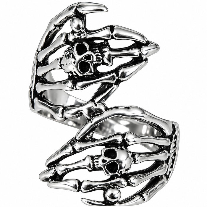Halloween Ring "Skeletthände" | Silber