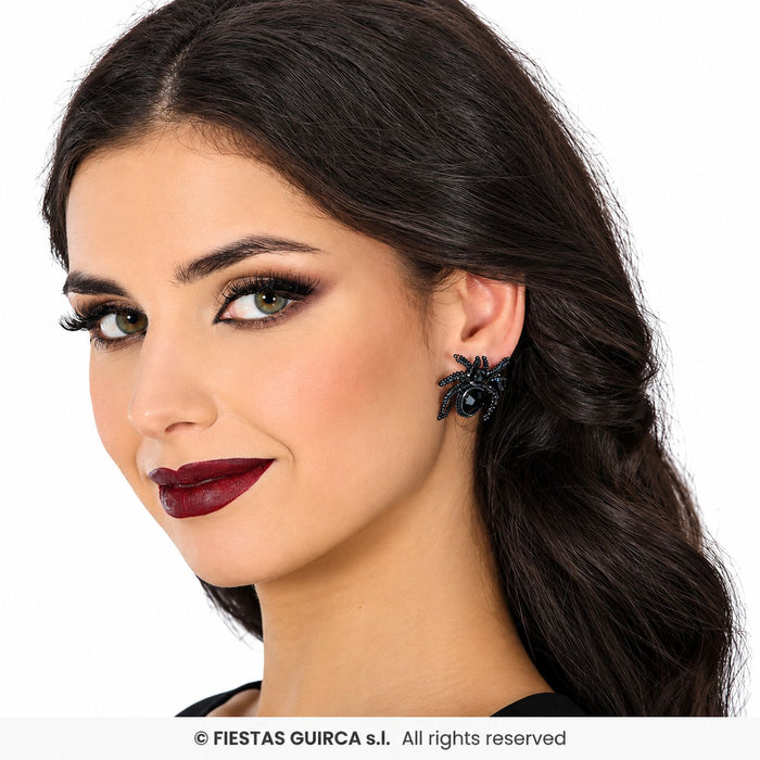 „Schwarze Spinnen“ Ohrringe 2,5 cm | Halloween Schmuck