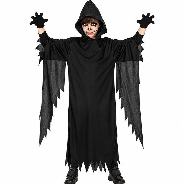 "Black Ghost" Kostüm für Kinder | Tunika mit Kapuze