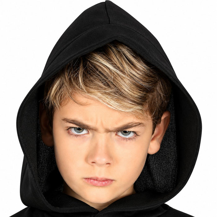 "Black Ghost" Kostüm für Kinder | Tunika mit Kapuze