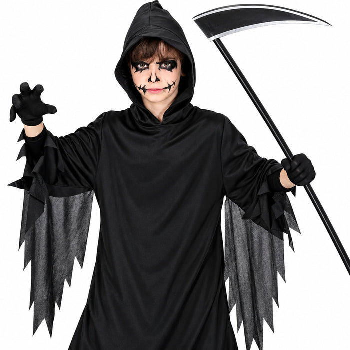 "Black Ghost" Kostüm für Kinder | Tunika mit Kapuze