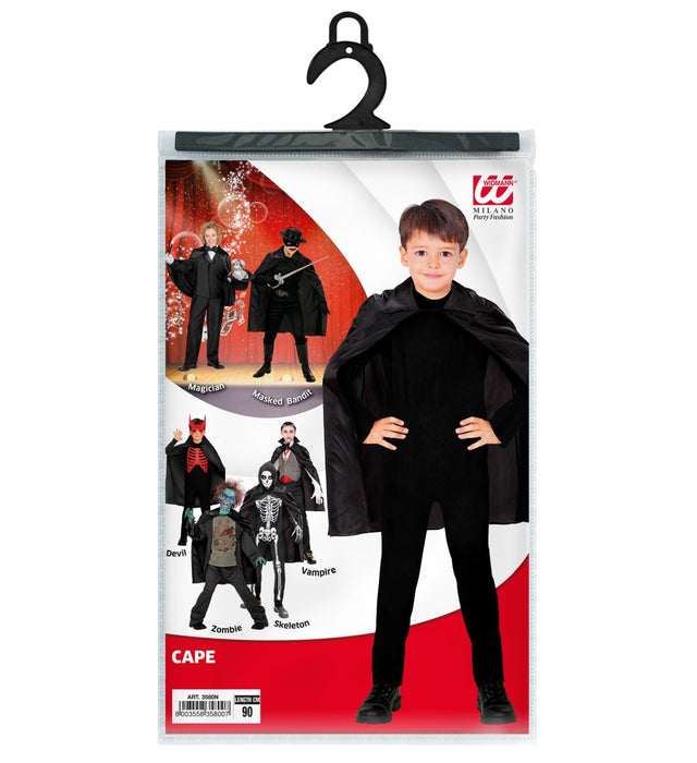 Schwarzer Umhang für Kinder | 90 cm