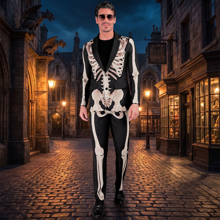 "Skelett Party Fashion Anzug" Kostüm für Herren | Jackett und Hose
