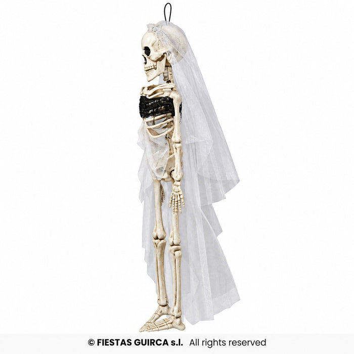 Hängefigur "Skelett Braut mit Schleier" 43 cm | Halloween Dekoration