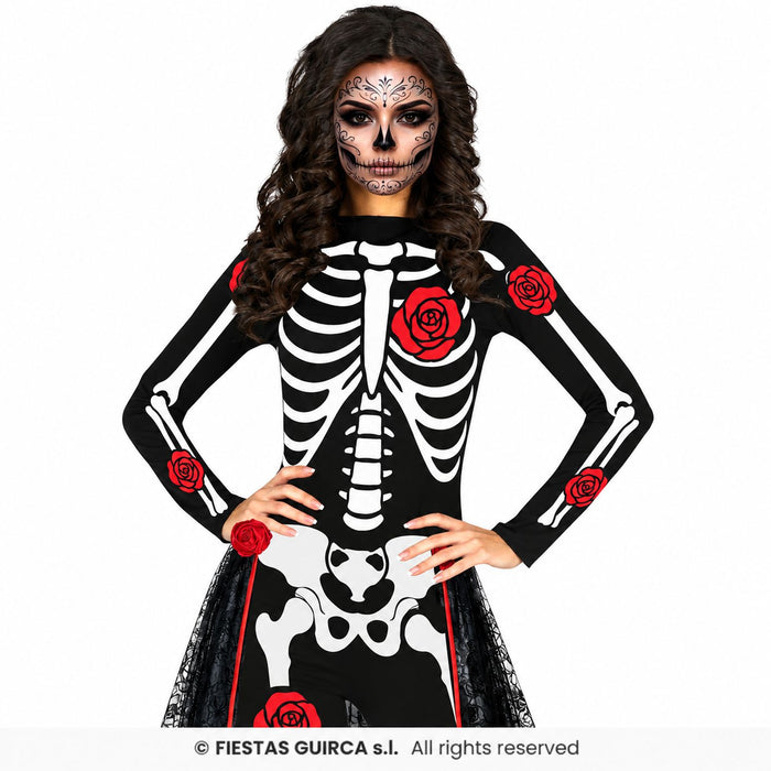 Skelett "Catrina" Kostüm für Damen | 2-tlg.