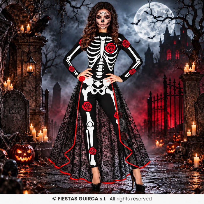 Skelett "Catrina" Kostüm für Damen | 2-tlg.