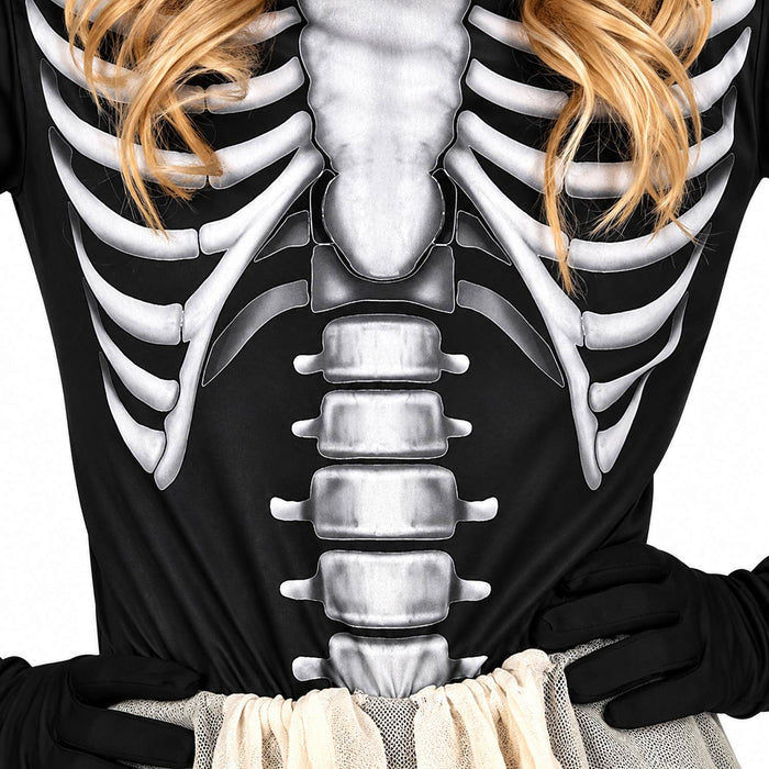 "Skelett" Kostüm mit Kapuze für Mädchen | Kleid und Hose