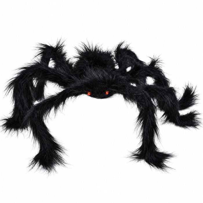 Spinne 70 cm | Schwarze Halloween Deko mit roten Augen