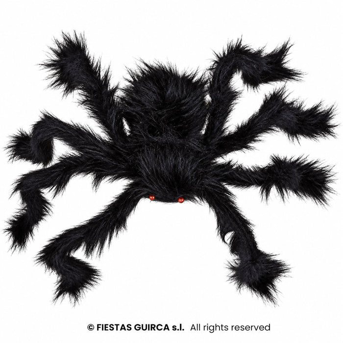 Spinne 70 cm | Schwarze Halloween Deko mit roten Augen