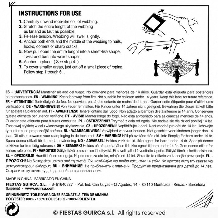 Spinnennetz Spinnweben 100g | Grün - Halloween Dekoration