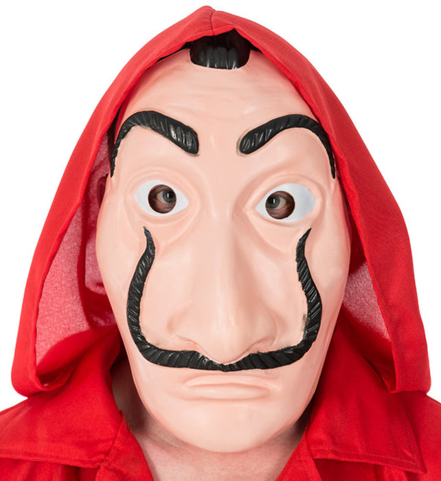 Bankräuber Kostüm - Film Cosplay Serie | Roter Anzug mit Dali Gesichtsmaske
