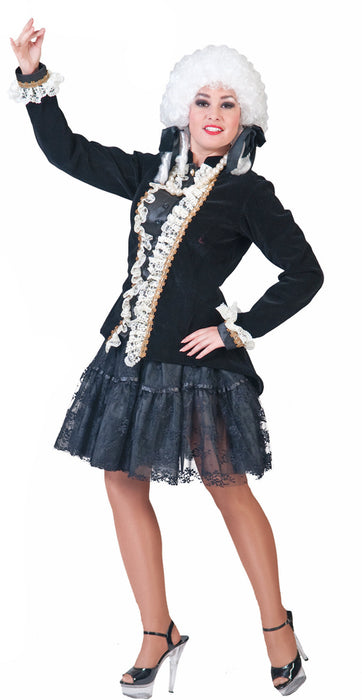 Hochwertige Jacke mit Rüschen - Schwarz Weiß - Gr. 36 38