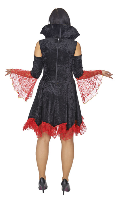 Vampir Lady Alexia Kostüm für Damen - Tolles Hexen Kostüm für Halloween Mottoparty oder Karneval