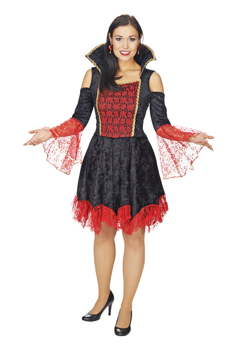 Vampir Lady Alexia Kostüm für Damen - Tolles Hexen Kostüm für Halloween Mottoparty oder Karneval