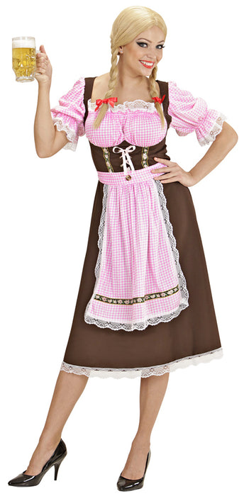 Dirndl Kostümkleid "Zenzi" für Damen | Braun Rosa